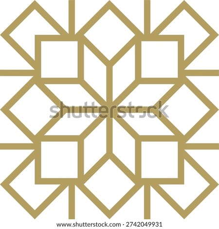 seamless pattern in gold with geometric elements on white background Islamic Ornament - Vector Flat Design Illustration : Suitable for Islamic Theme and Other Graphic Related Assets. Islamic Seamless Pattern Design - Editable Vector : Suitable for Islamic Theme and Other Graphic Related Assets. eps 10