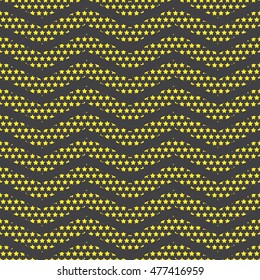 Seamless pattern with gold glitter textured stars.