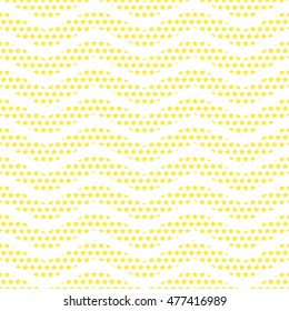 Seamless pattern with gold glitter textured stars.