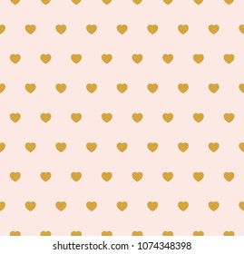Seamless pattern of gold hearts
