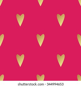 Seamless  pattern with gold hearts. Contemporary style perfect for wedding, valentines day, save the date, birthday invitation. Vector illustration
