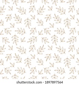 Seamless pattern with gold leaves. Floral background for textile, fabric manufacturing, wallpaper, covers, surface, print, gift wrap, scrapbooking. Vector