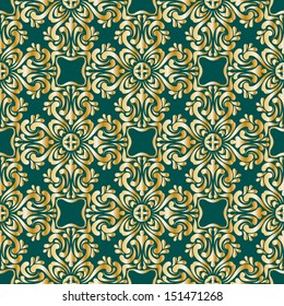Seamless Pattern With Gold Ornament