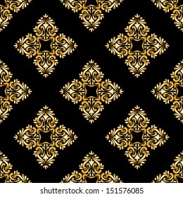 Seamless Pattern With Gold Ornament