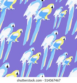 seamless pattern  gold parrot couple Caribbean vector illustration