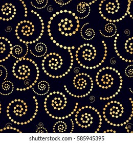 Seamless pattern with gold round swirls. vector illustration