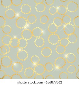 Seamless pattern with gold round swirls. vector illustration