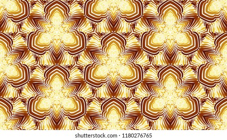 Seamless pattern of gold shades. Cellular structure.