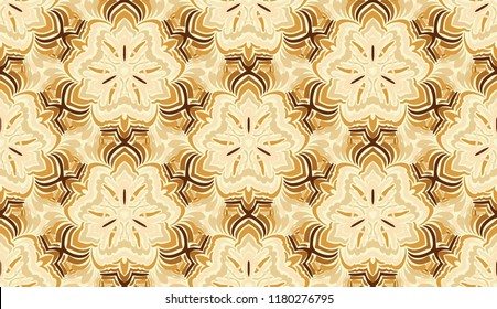 Seamless pattern of gold shades. Cellular structure.