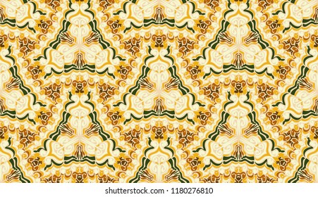 Seamless pattern of gold shades. Cellular structure.