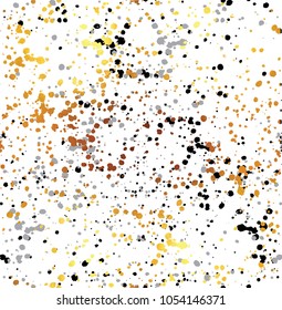 Seamless pattern with gold speckles. Drops of paint, small drops. Stylish abstract background.