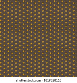 Seamless pattern gold star on brown background