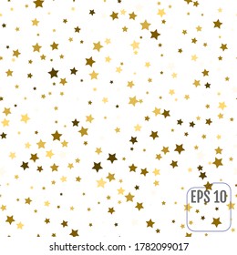 Seamless pattern with gold stars