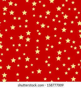 seamless pattern of gold stars on a red background.holiday background.vector