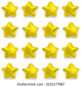 Seamless pattern with gold stars on a white background.