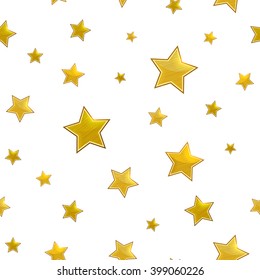 seamless pattern with gold stars on a white background