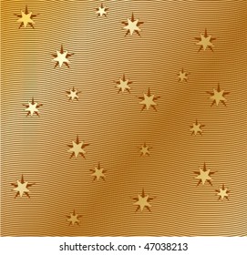 Seamless pattern "Gold Stars and Waves"