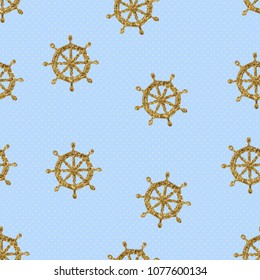 seamless pattern gold wheels and stripes. Vector illustration