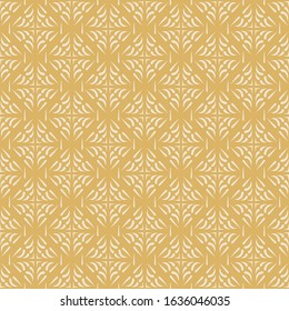 Seamless pattern. Gold and white colors. Geometric pattern in a modern style. Suitable for the book cover, poster, logo, invitation. Vector image.