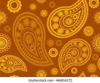Seamless pattern in gold and yellow colors perfect for gift papers and fabrics