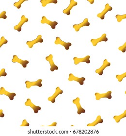 Seamless pattern with gold or yellow metallic bones. Good for surface design, wrapping paper, greeting card, textile, fabric, wallpaper.