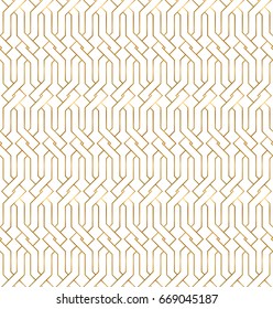 Seamless pattern of golden abstract lines