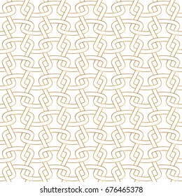 Seamless pattern of golden abstract lines