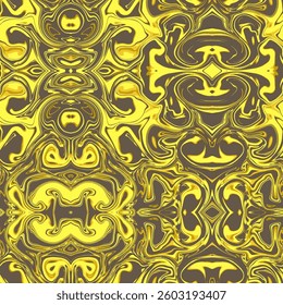 seamless pattern golden abstract psychedelic liquid