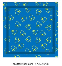 Seamless pattern. golden bell  scarf pattern design. Hijab fashion.