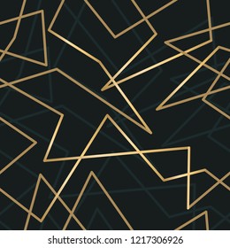 Seamless pattern with a golden broken line for your projects