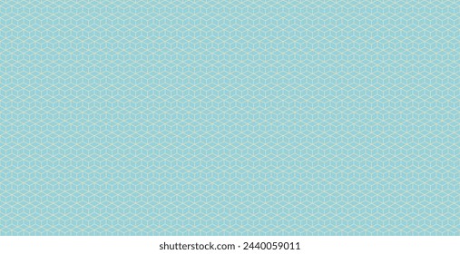 Seamless pattern of golden brown cubes with tiffany color background. Vector