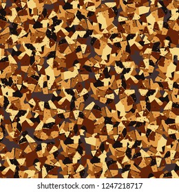 Seamless pattern. Golden camouflage.