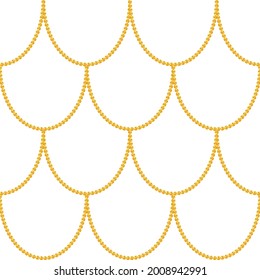 Seamless pattern with golden chain scales. Perfect for wallpapers, surface textures, textile.