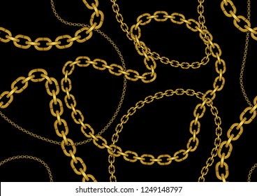 seamless pattern of golden chains