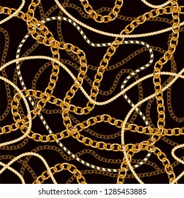 Seamless pattern with golden chains. 