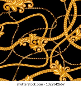 Trendy Seamless Pattern Gold Chains Light Stock Vector (Royalty Free ...