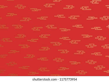 Seamless pattern of golden clouds in Chinese style.