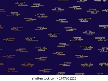 Seamless pattern of golden clouds in Chinese style.