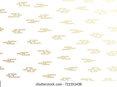 Seamless pattern of golden clouds in Chinese style.