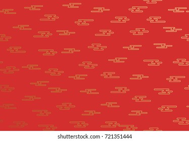 Seamless pattern of golden clouds in Chinese style.