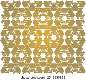 Seamless Pattern Golden Colors Diamond Snowflake Arabic Style Network Decorative Ornament