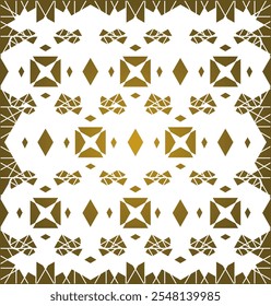 Patrón sin fisuras Colores dorados Diamond Snowflake Ornamento decorativo de la red de estilo árabe