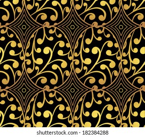 Seamless pattern with golden easter eggs