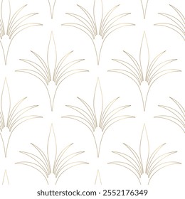Seamless pattern with golden elements on white background. Art deco style. Seamless pattern. Vector background. Luxury print