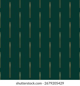 Seamless pattern with golden elements on deep green. Vintage style. Luxury wallpaper print.