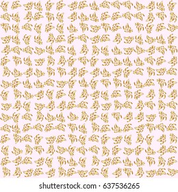 Seamless pattern with golden elements on a beige background. A vector golden ornament in east style. Design for the text, invitation cards, various printing editions.