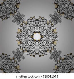 Seamless pattern golden elements. Royal retro background. Vector illustration. Floral classic texture. Gold template. Design vintage for card, wallpaper, wrapping, textile.