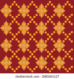 seamless pattern with golden flowers, vector illustration