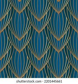 Art Deco Seamless Pattern Golden On Stock Vector (Royalty Free ...