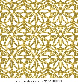 Seamless pattern with golden geometric ornament on a white background.
Luxury vector layout design for business presentations, banners, textiles, wrapping paper, prints, decorations, packaging.